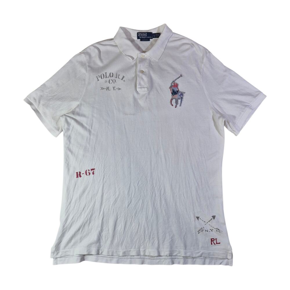 (XL) Polo Ralph Lauren Men's Classic Fit Big Pony Patchwork Polo Shirt